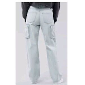 Hollister Jeans Women 13S 31x29 Ultra High-Rise Dad Jean Vintage Light Wash Carg